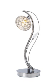 IL30959  Leimo Crystal 40cm 1 Light Table Lamp Polished Chrome